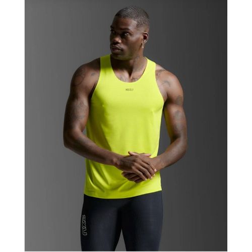 2XU Mens Light Speed Tech Singlet Volt/Black Reflective