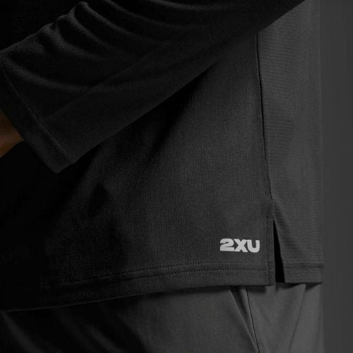 2XU Mens Aero Long Sleeve Top Black/Silver Refective
