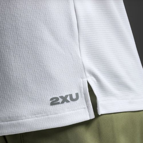 2XU Mens Aero Long Sleeve Top White/Silver Refective