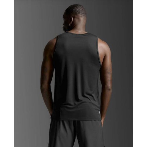 2XU Mens Aero Tank Black/Silver Reflective