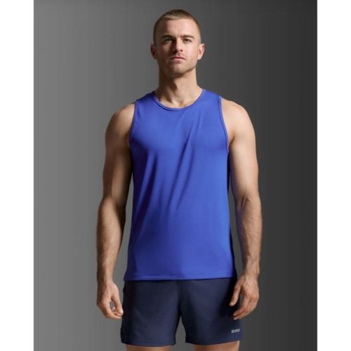 2XU Mens Aero Tank Surf/Silver Reflective
