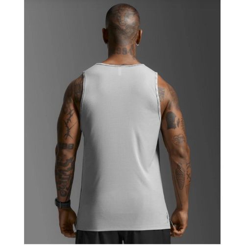 2XU Mens Aero Tank Weathervane Marble/Black Reflective
