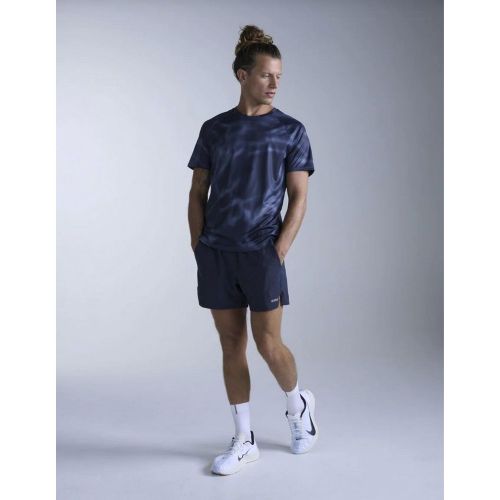 2XU Mens Aero Tee Midnight/Marble/Silver Reflective