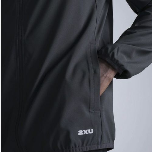 2XU Mens Aero Jacket Black/Silver Reflective
