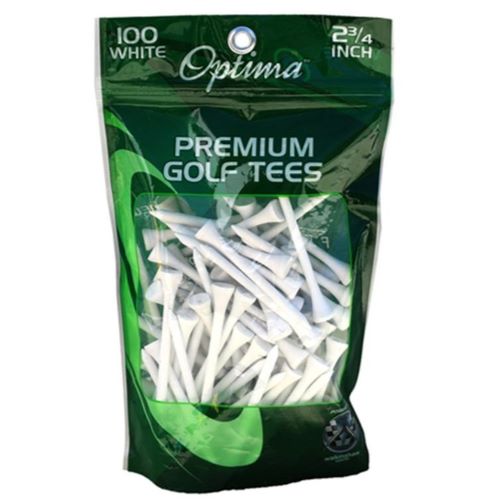 Optima Wood White 2/34 Golf Tees 100 Pack