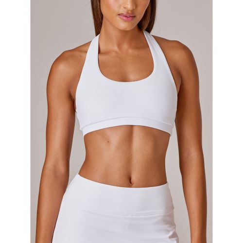 Running Bare Womens Headliner Sports Bra White