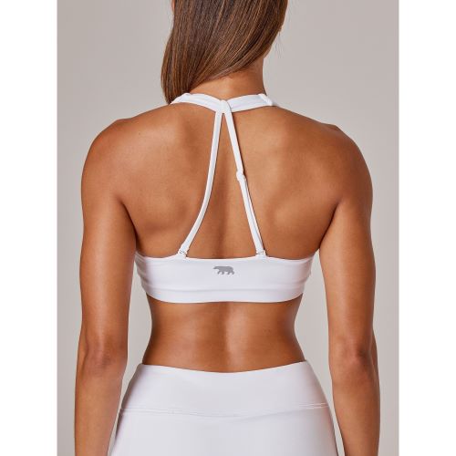 Running Bare Womens Headliner Sports Bra White