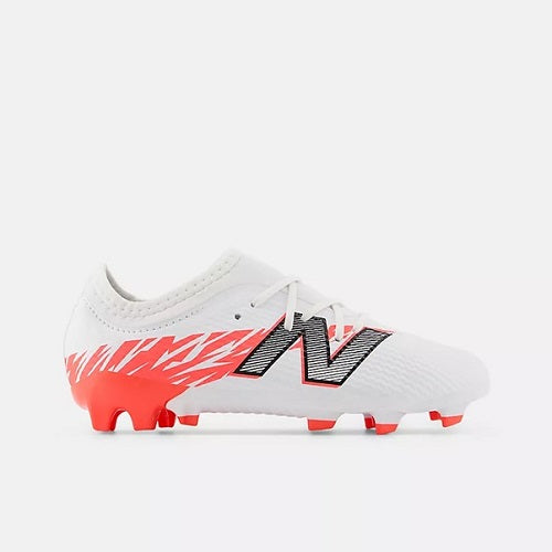 New Balance Kids Furon Team Jnr FG V8 White/Energy Red/Black/Pixel Green