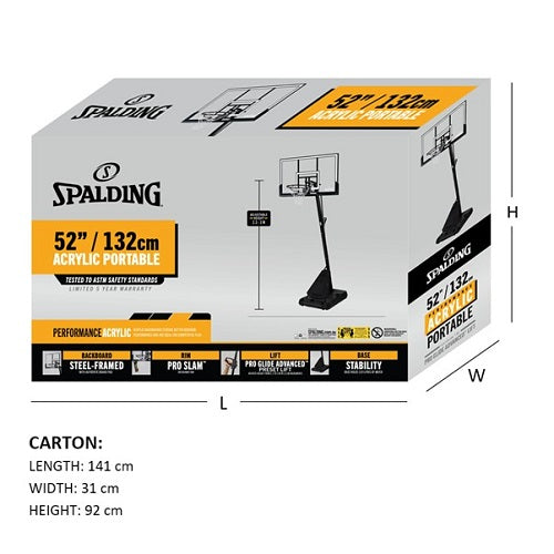 Spalding 52 Acrylic Portable Basketball System