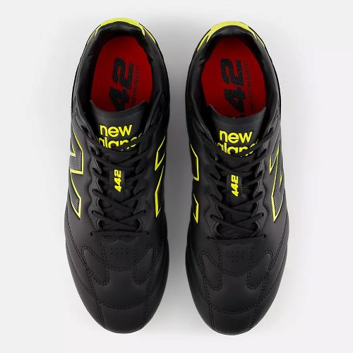 New Balance Mens 442 V3 Pro FG D Black/Punch Yellow/Fire Cracker