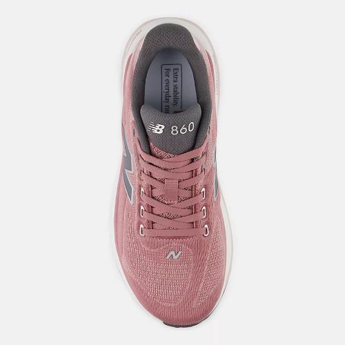 New Balance Womens Fresh Foam W860V15 B Rosewood/Neptune Grey