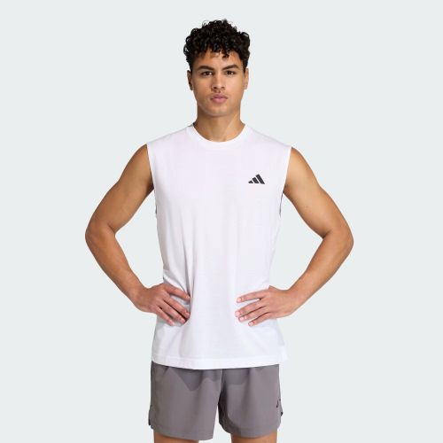 Adidas Mens Workout Feelready Sleevless Tee White