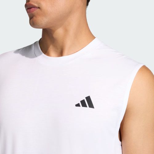 Adidas Mens Workout Feelready Sleevless Tee White