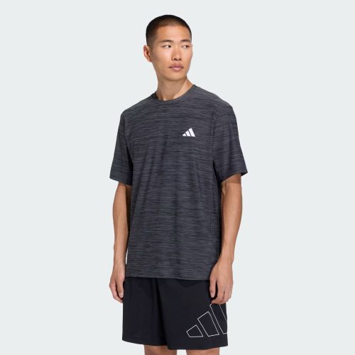 Adidas Mens Workout Essentials Flex Tee Black Melange