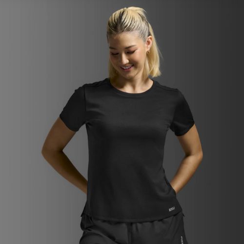 2XU Womens Aero Tee Black/Silver Reflective
