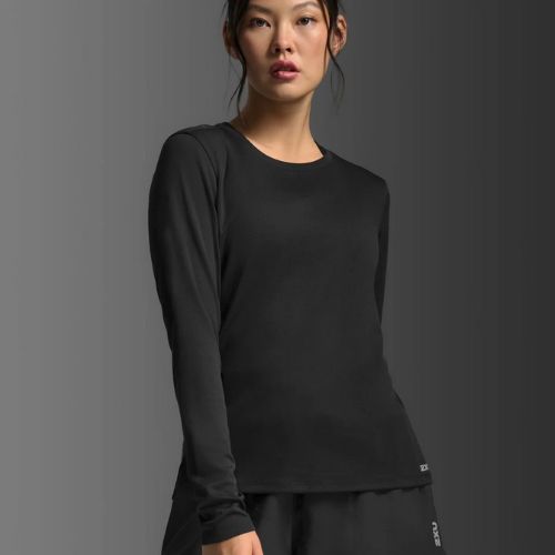 2XU Womens Aero Long Sleeve Top Black/Silver Refective