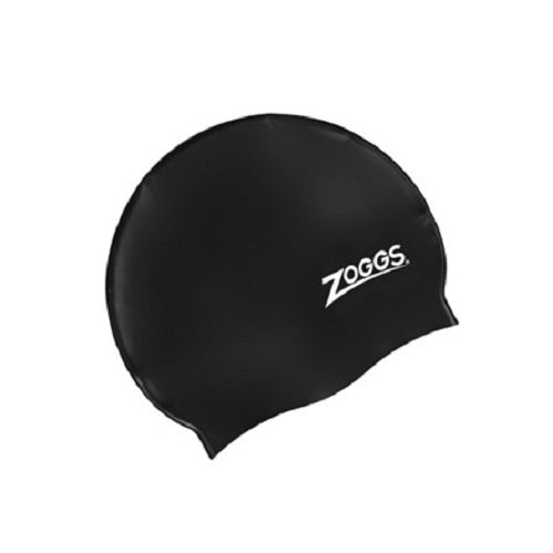 Zoggs Adult Silicone Swim Cap Black