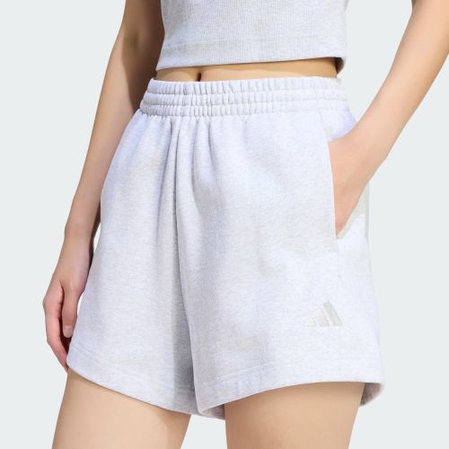 Adidas Womens Kit Small Logo 4 Inch Short Light Grey Heather