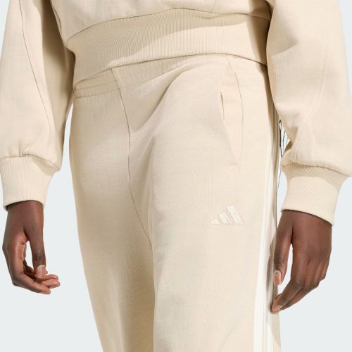 Adidas Womens Kit 3 Stripes Wide Leg Pant Crystal Linen/Off White