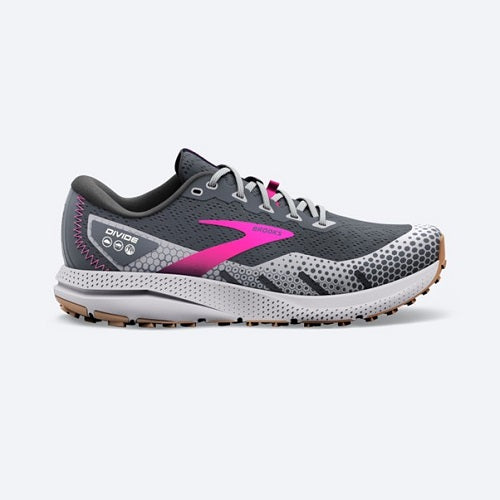 Brooks Womens Divide 3 Ebony/Grey/Pink