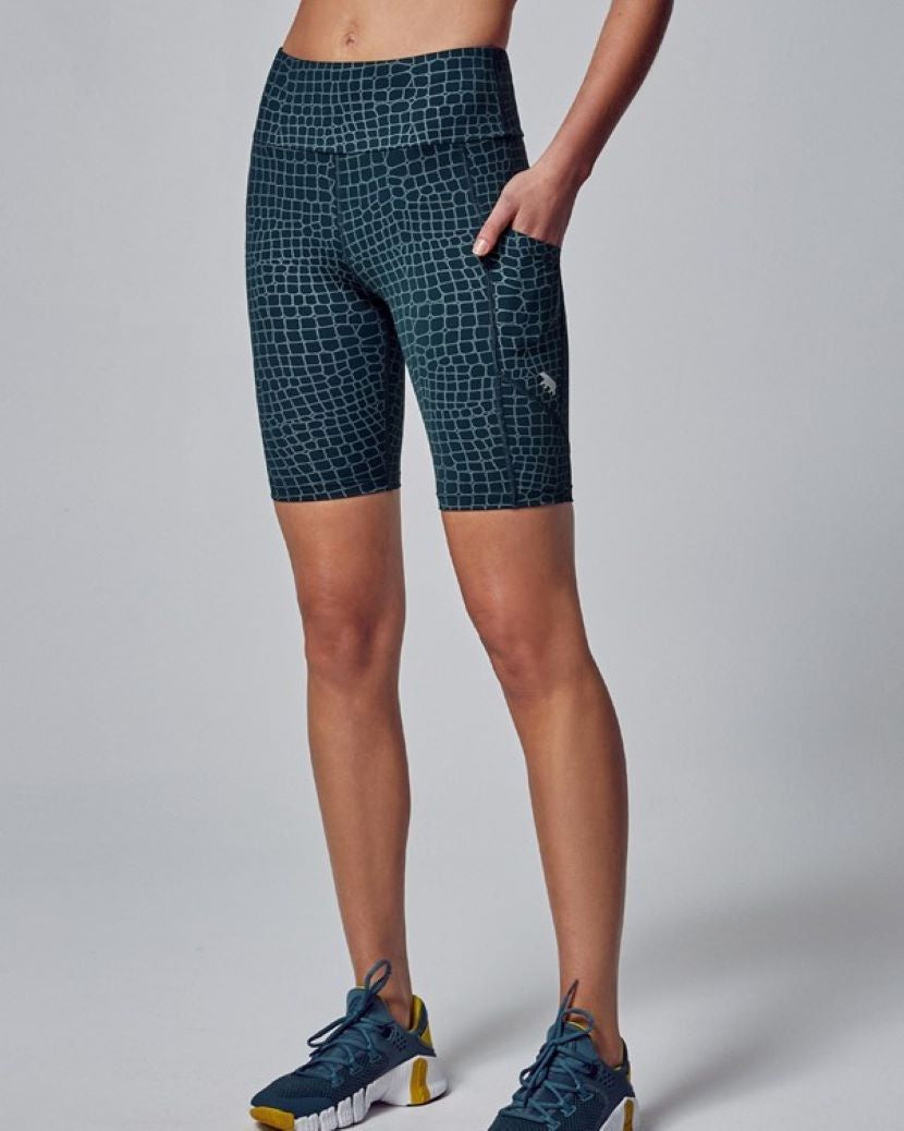 Running Bare Womens All Star Bike Shorts Rooney Teal