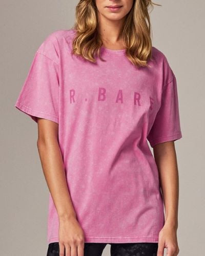 Running Bare Womens Hollywood 90s Relax Tee Confetti Wash