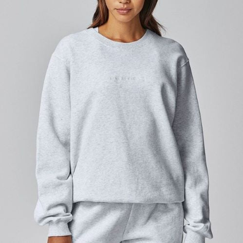 Running Bare Womens Legacy Crew Sweat Snow Marle