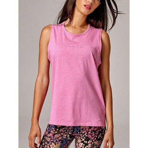 Running Bare Womens Easy Rider Muscle Tank Maiden Pink