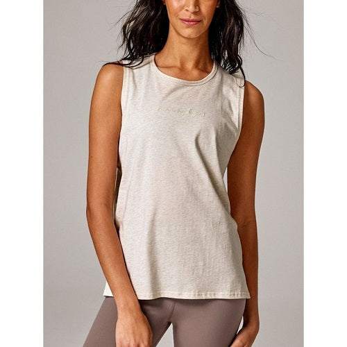 Running Bare Womens Easy Rider Muscle Tank Oatmeal