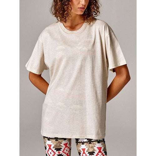 Running Bare Womens Hollywood 90s Relax Tee Oatmeal