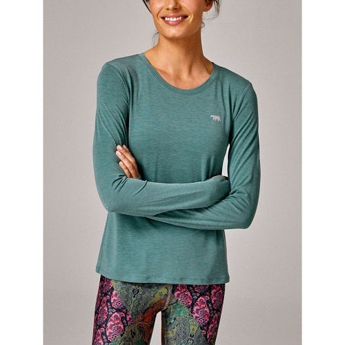 Running Bare Womens Dante Long Sleeve Top Spruce