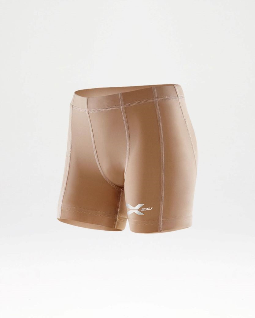2XU Youths Compression Half Short Beige