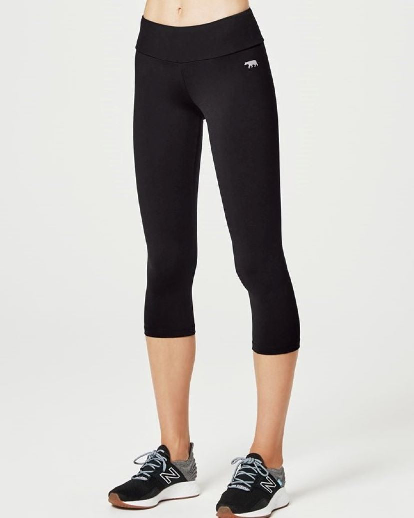 Running Bare Womens Hi Rise 7/8 Tight Basics Black
