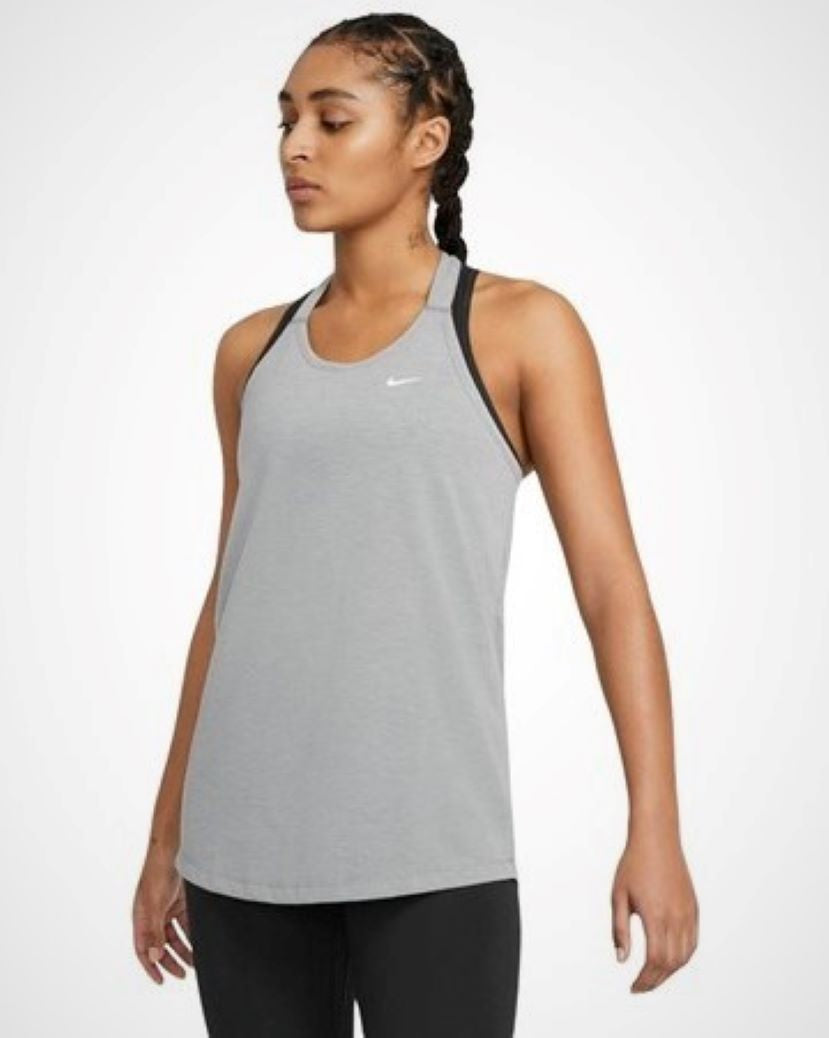 Nike Womens Dri-FIT Elastika Tank Smoke Grey Heather/White