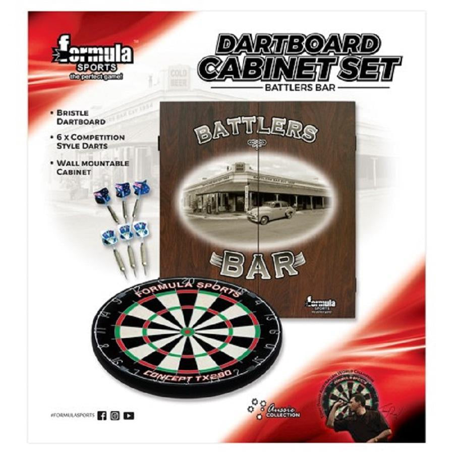 Formula Battlers Bar Dartboard Cabinet Set
