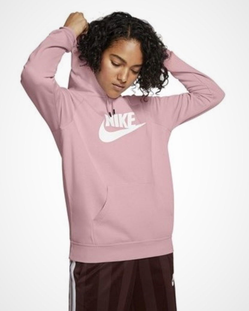 Nike Womens Fleece Hoodie Pink Glaze/WhiteNike Womens Fleece Hoodie Pink Glaze/White