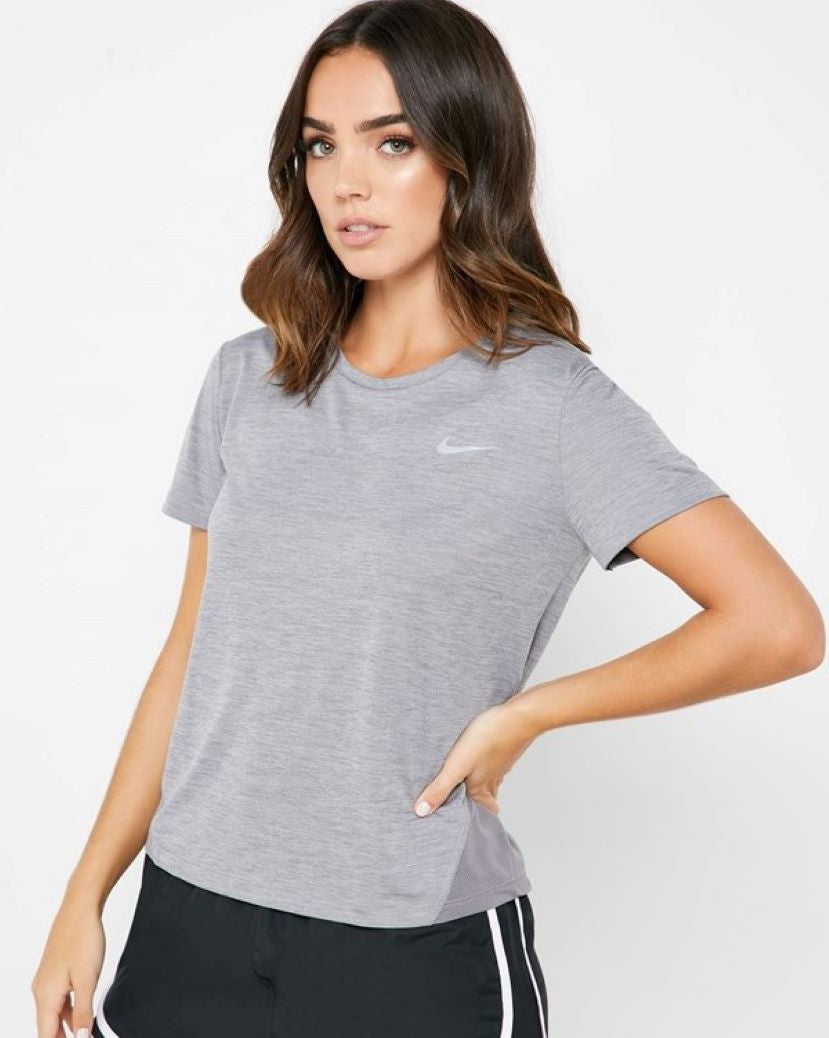 Nike Womens Dri-Fit Miler Running Tee Grey