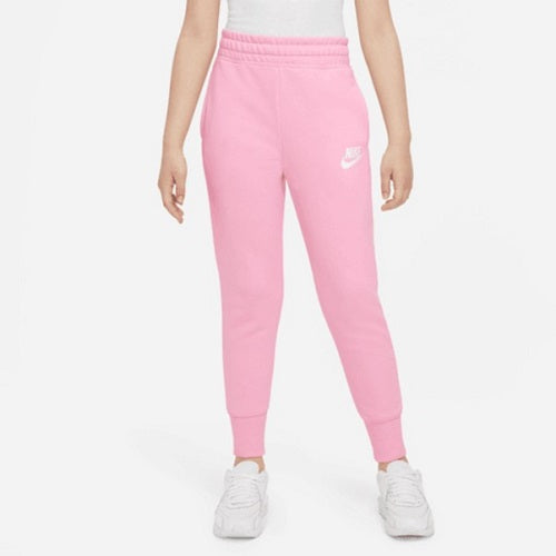 Nike Kids Club French Terry Fitted Pants Soft Pink/White