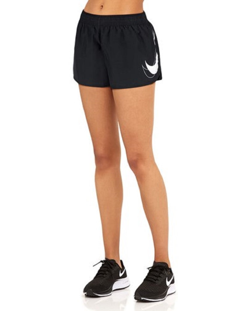 Nike Womens Dri FIT Swoosh Run Short Black/White