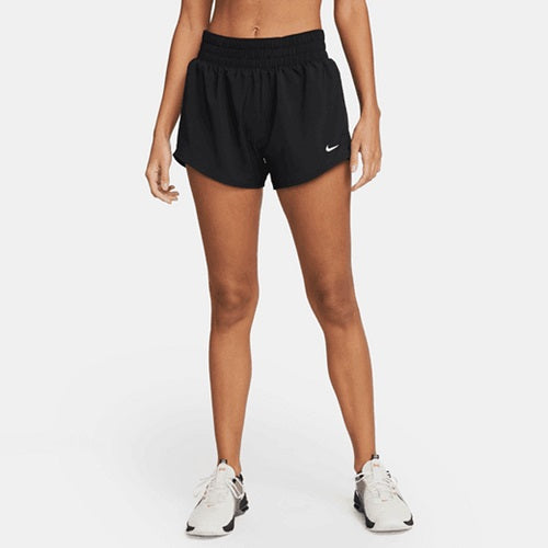 Nike Womens Dri-FIT One Mid Rise Brief Line Short Black/White