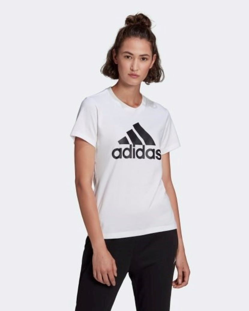 Adidas Womens Lounge Big Logo Tee White/Black