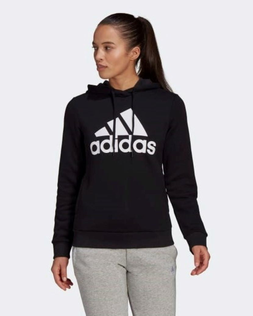 Adidas Womens Big Logo Fleece Hoodie Black/White