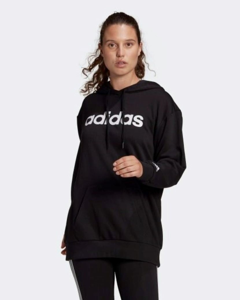 Adidas Womens Oversize Logo Hoodie Black/White