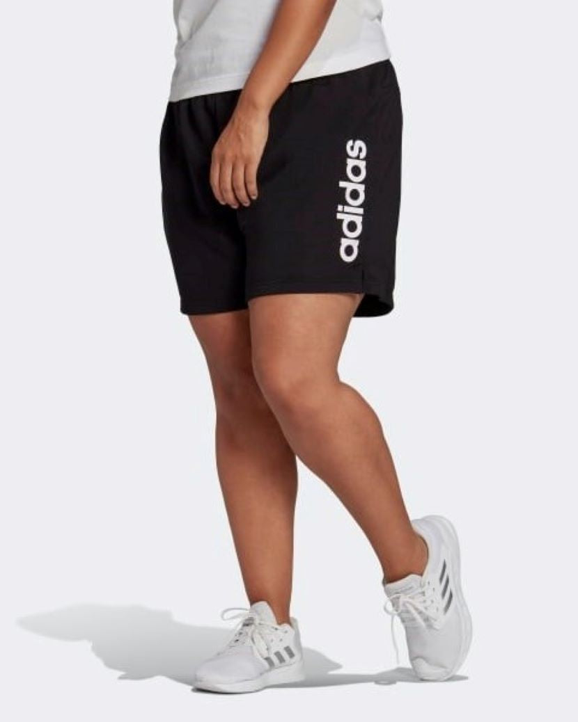 Adidas Womens Slim Logo Short Plus Size Black/White