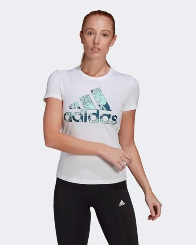 Adidas Womens Tropical Graphic Tee White