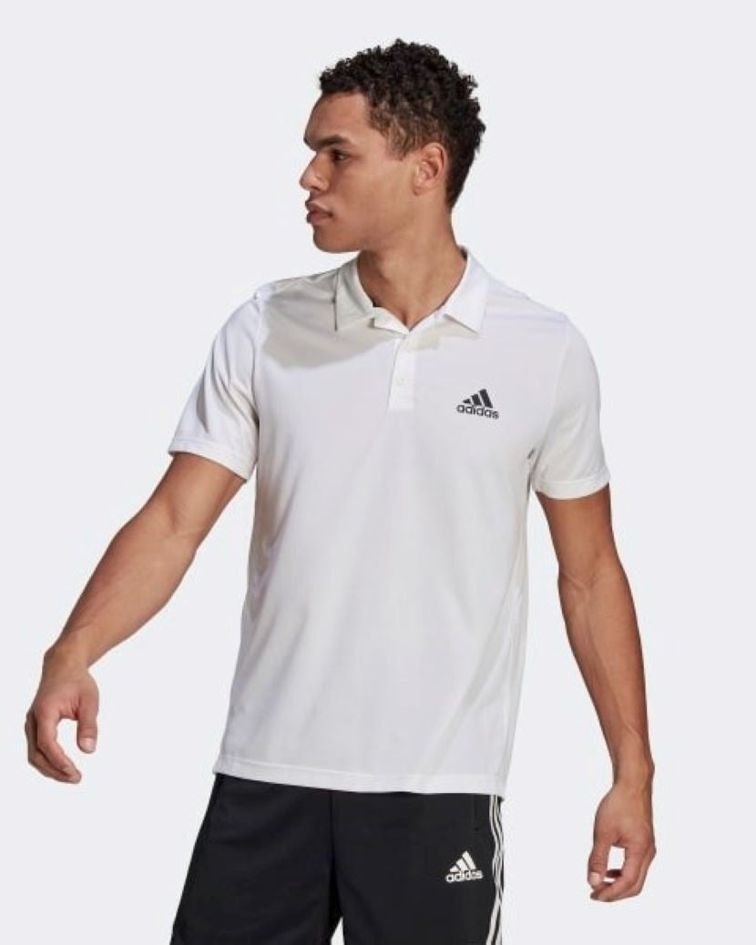 Adidas Mens Designed to Move Polo Shirt White