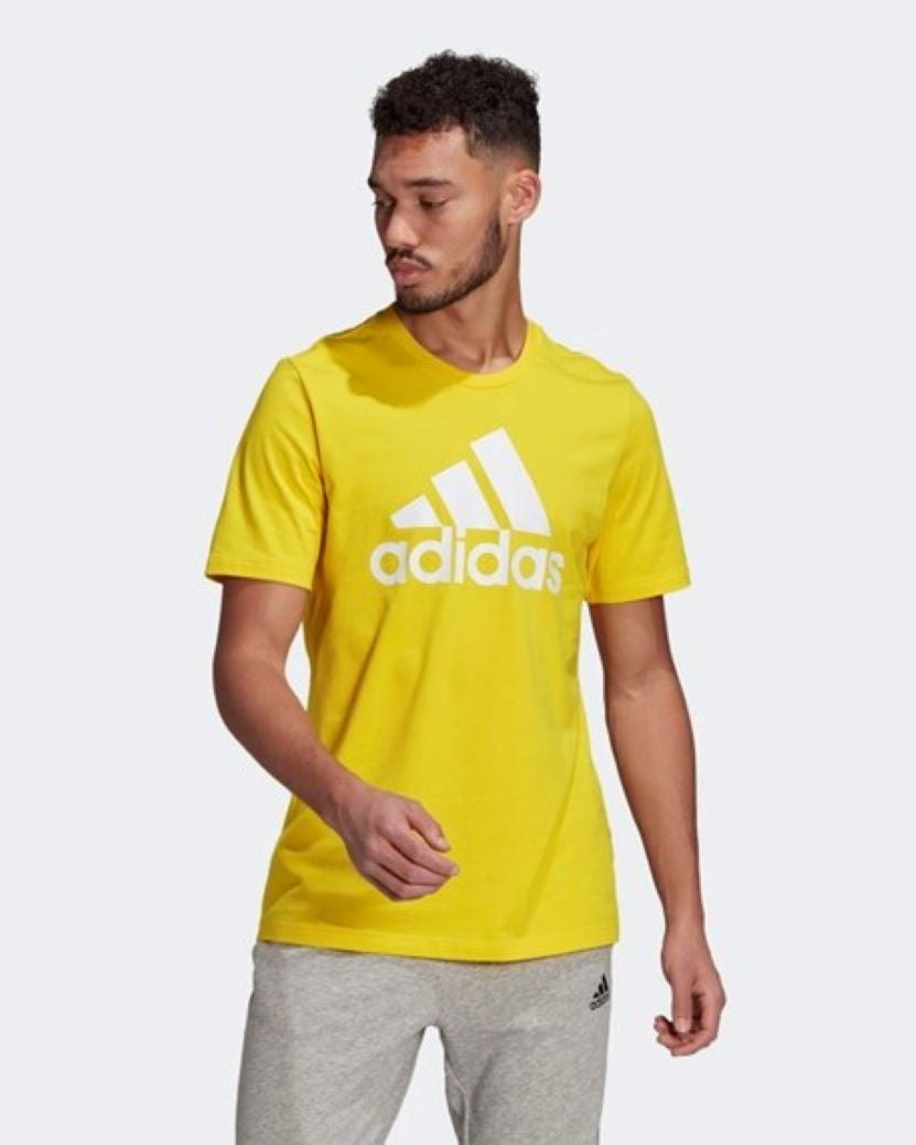 Adidas Mens Big Logo Single Jersey Tee Yellow/White