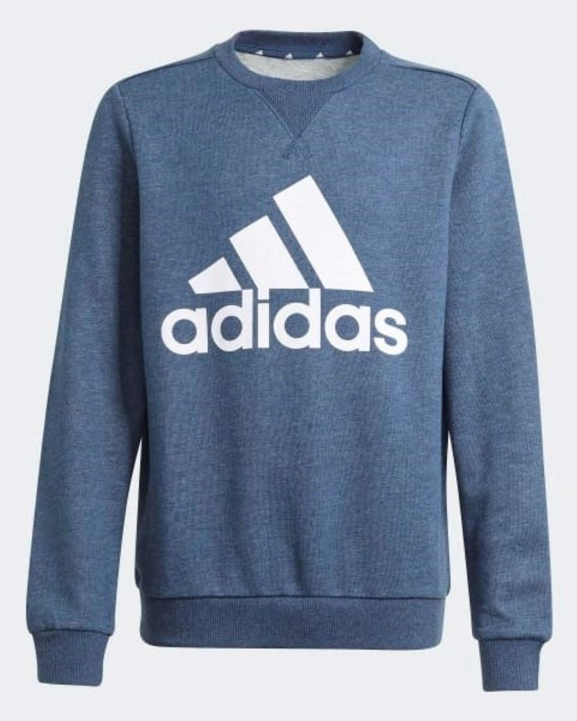 Adidas Kids Boys Big Logo Crew Sweat Navy Mel/White