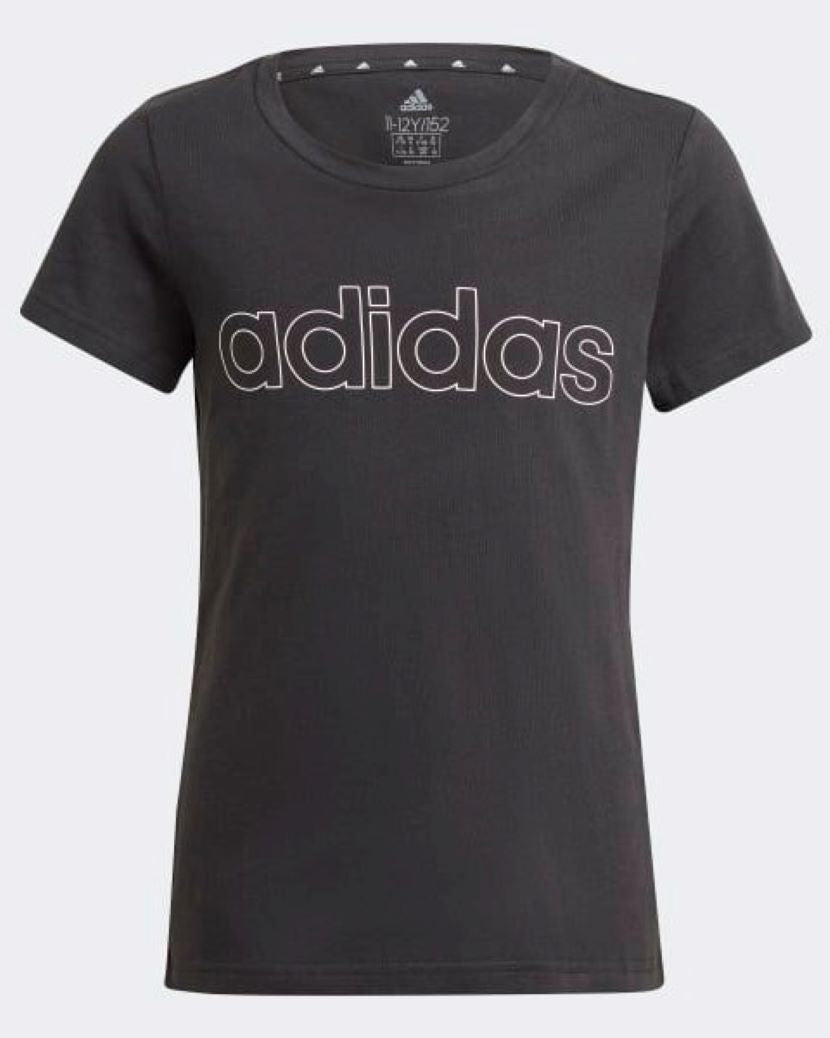 Adidas Kids Girls Linear Tee Black/White
