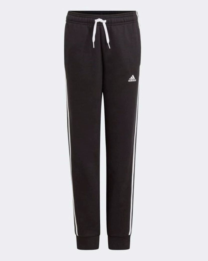 Adidas Kids 3 Stripes Fleece Cuff Pant Black/White